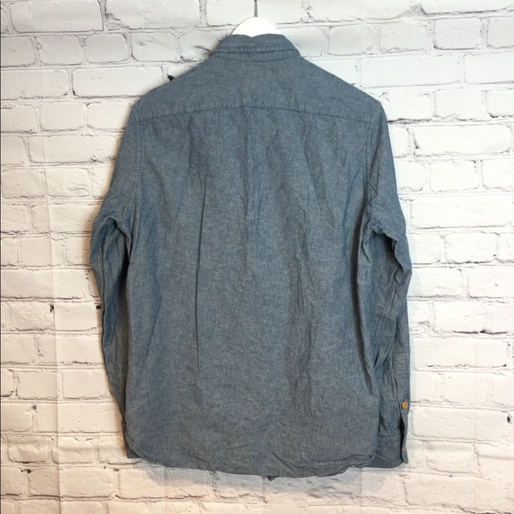 J CREW MENS DENIM POCKET BUTTON DOWN SHIRT EUC SZ S - Picture 5 of 7